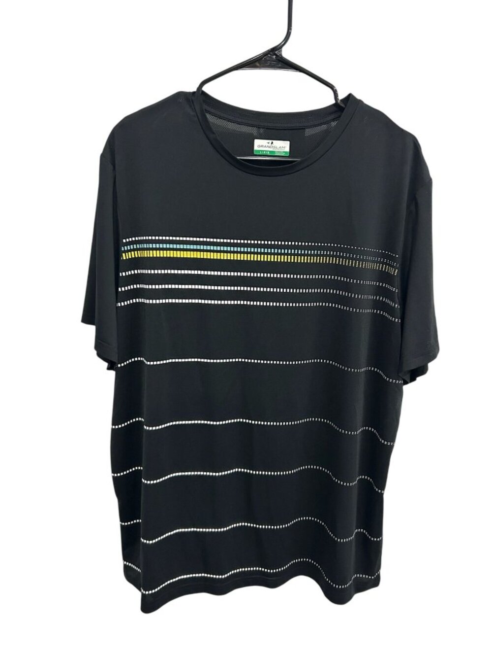 Grand Slam Large Black Performance T-shirt Multicolor Stripe E-Boy Indie Street